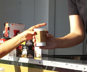 Coffee to go Showing Coffee to go is being sold