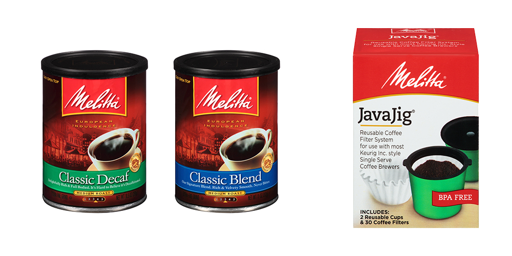 Showing Melitta transitions cans and products