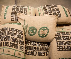 Showing coffee sacks