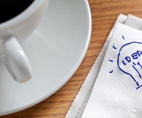 Showing coffee cup and napkin